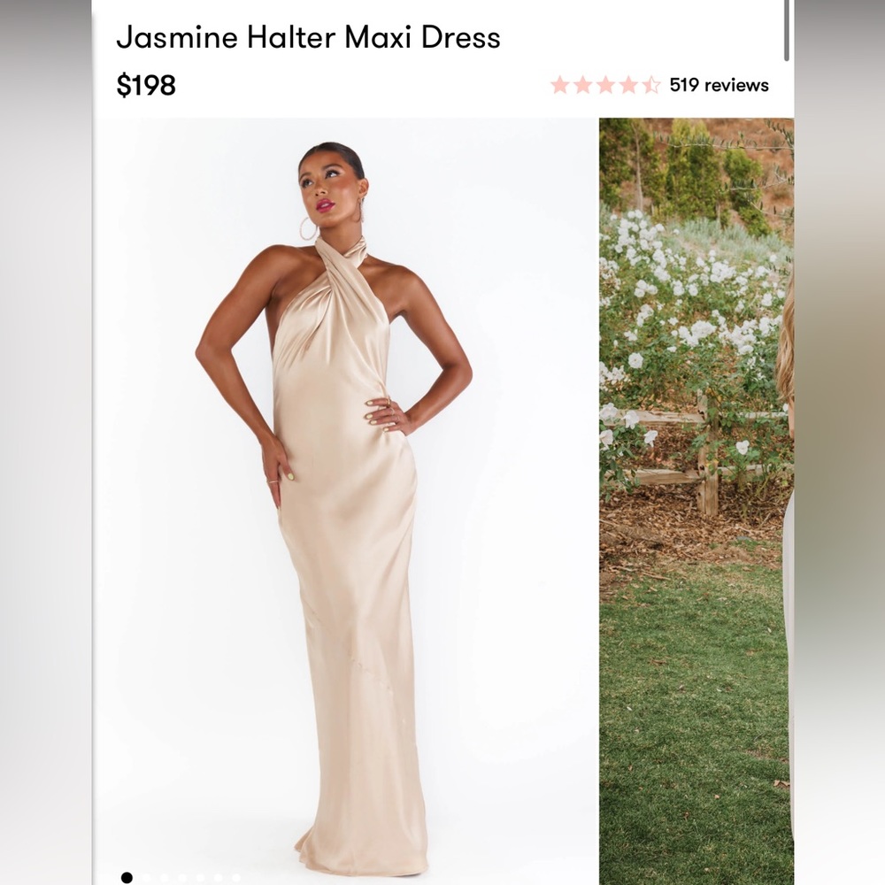 show me your mumu bridesmaid dressChampagne medium5’10”perfect length with heels